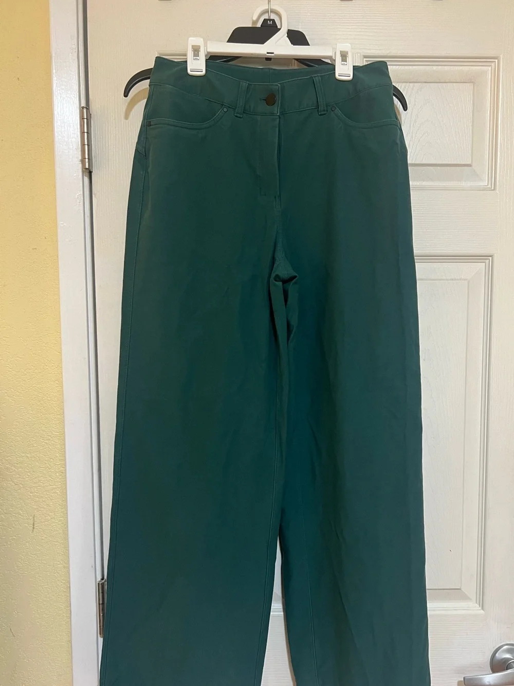💚 Lululemon City Sleek 5-Pocket Wide-Leg High-Rise Pants – Green Jasper